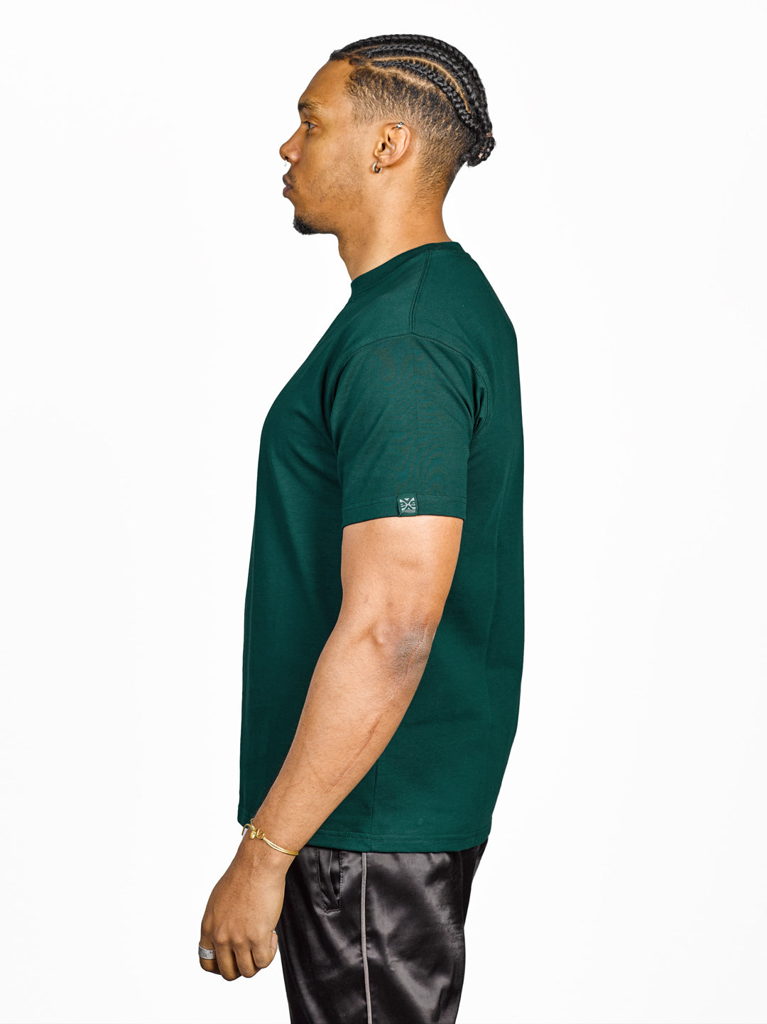 Exetees Plain Regular Round Neck T-Shirt - Emerald Green